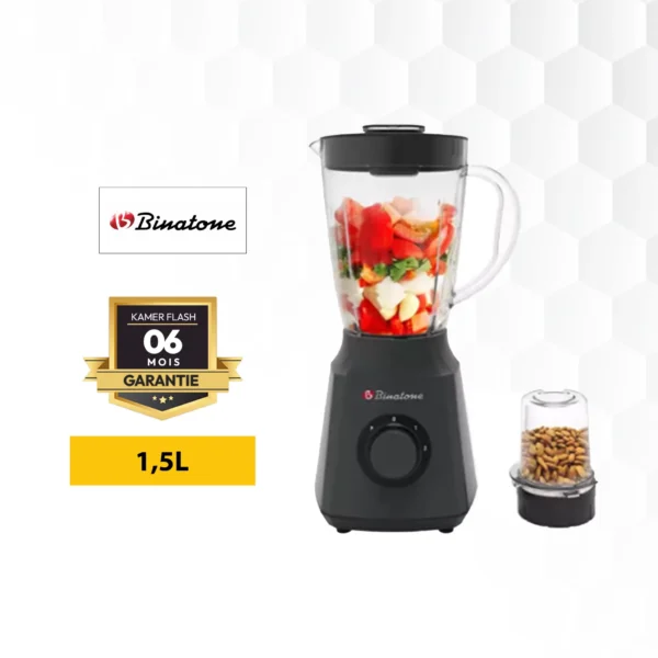 Mixeur Binatone BLG-412 NOIR 300W 1.5Litres 2en1