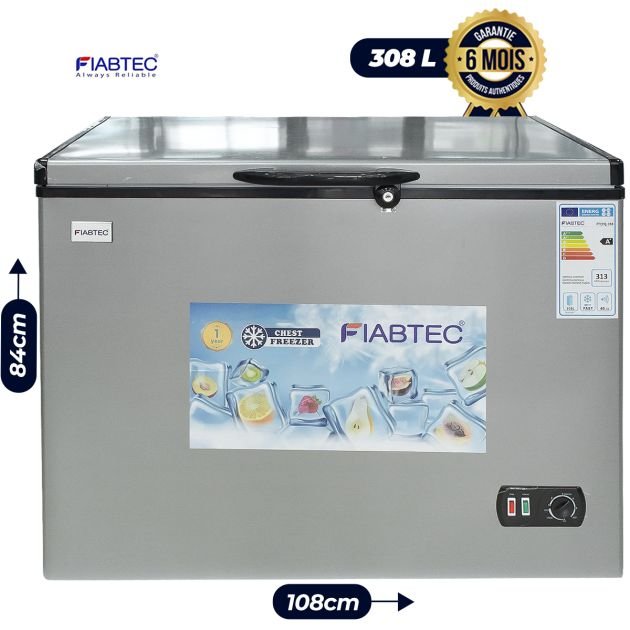 Congélateur coffre 308Litres à vitres coulissantes FIABTEC FTCFQ-308 Classe Éco A+ Gris – Image 1