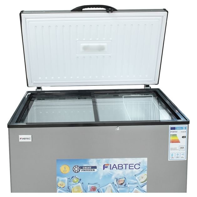 Congélateur coffre 308Litres à vitres coulissantes FIABTEC FTCFQ-308 Classe Éco A+ Gris – Image 3