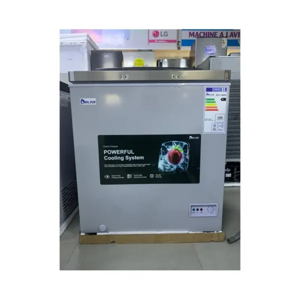 congelateur coffre 150 litres dcf 190 xx delta classe energetique a silencieux ecologique garantie 06 mois