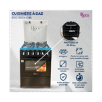 Cuisinière à Gaz 4foyers ROCH 50x50 avec tourne broche RGC-50G4-G(B) Noir – Image 5