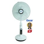Ventilateur rechargeable - OSCAR - OSC-5996HRB - 16 pouces - Télécommande et commandes directes - Blanc - Garantie 3 mois